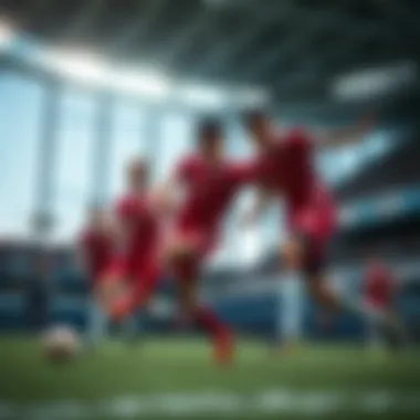 Players demonstrating teamwork and skill during a match