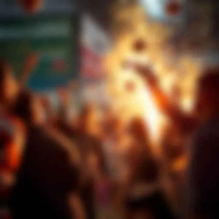 Community Impact of Lottery Wins An illustration capturing a community celebrating a local winner