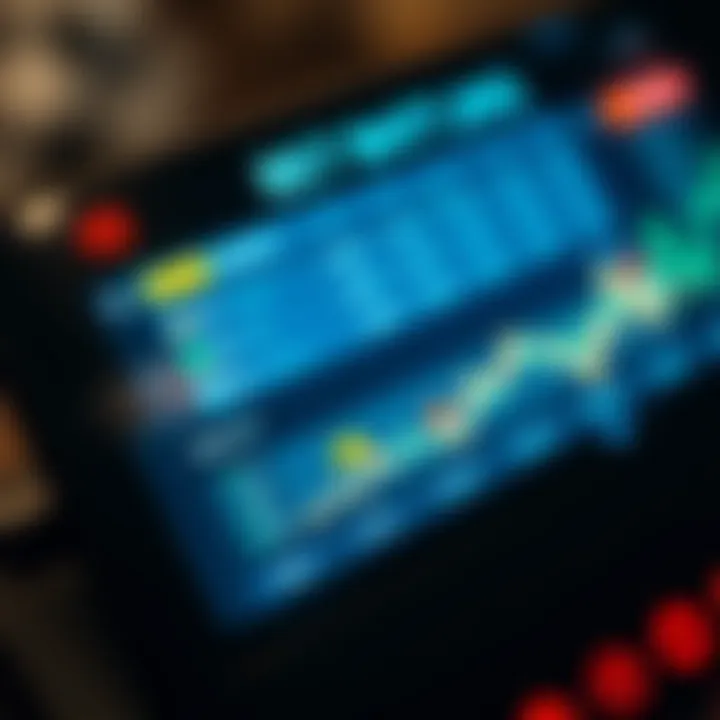 Close up of a digital betting platform interface