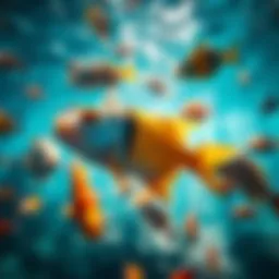 A dreamlike underwater scene featuring colorful fish symbolizing dreams and aspirations.