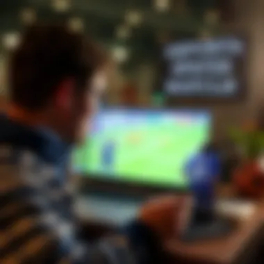 Football Fan Watching Match A football fan watching a match on a laptop
