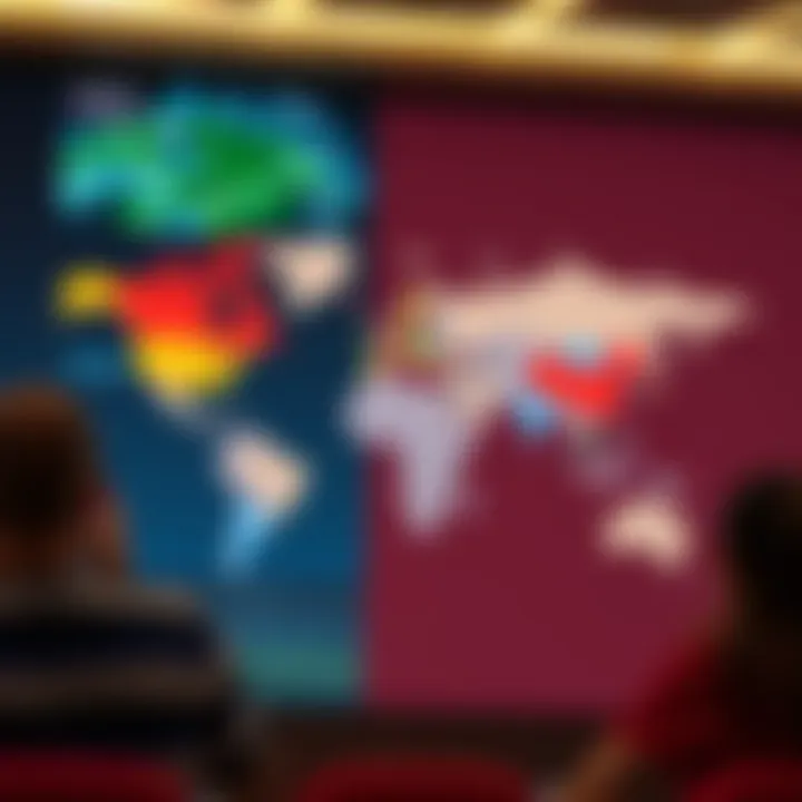 A global map indicating sports streaming trends across countries