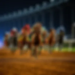 Live horse racing event showcasing dynamic racing action