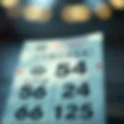 Lottery ticket with winning numbers displayed