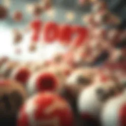Visual representation of lottery balls and numbers