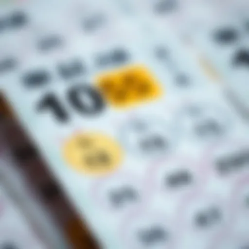 Lotto ticket with winning numbers highlighted