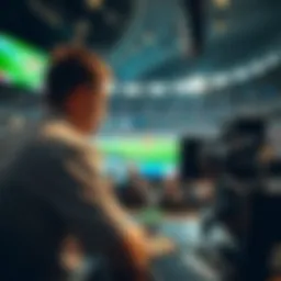 Concept of sports broadcasting with digital elements
