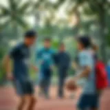 Community members engaging in sports activities