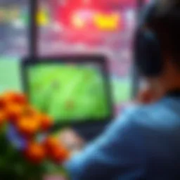 Live sports streaming on a laptop