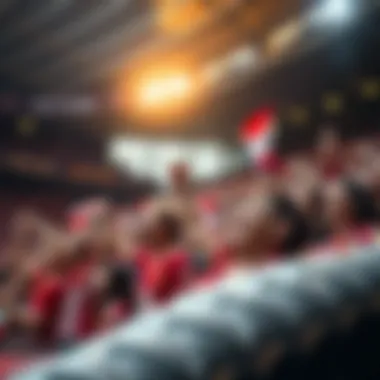 A vibrant stadium filled with enthusiastic fans displaying their support
