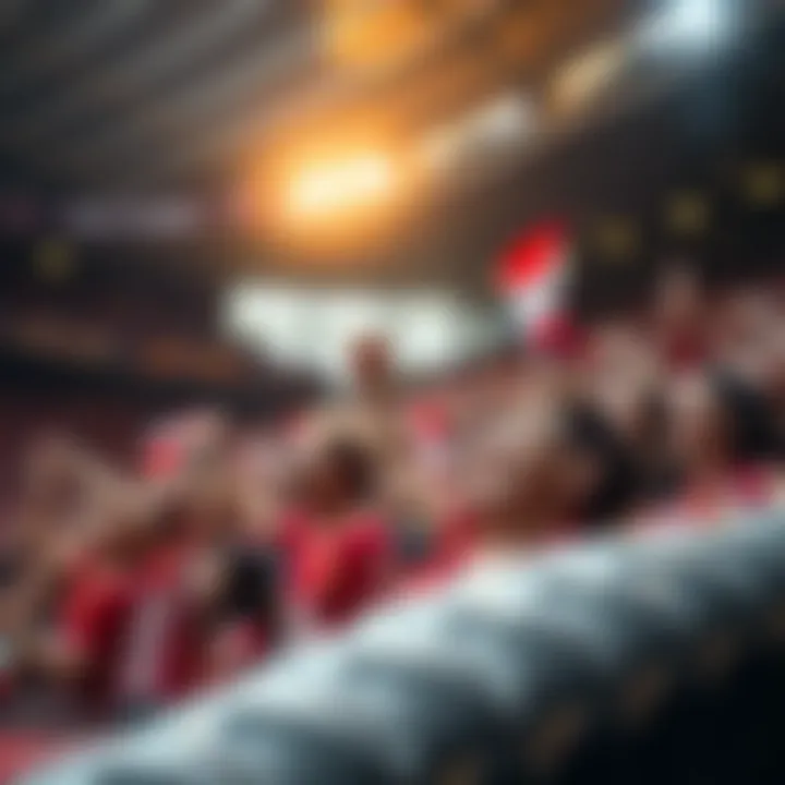 A vibrant stadium filled with enthusiastic fans displaying their support