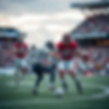 A strategic play on the football field highlighting teamwork and strategy