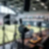 A high-tech broadcasting setup showcasing advanced equipment used in tennis commentary.