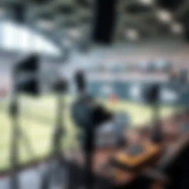 A high-tech broadcasting setup showcasing advanced equipment used in tennis commentary.